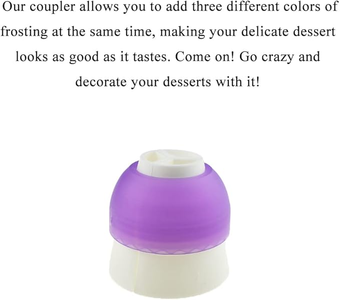 HAHIYO Plastic 3-Color Piping Bag Couplers Diameter 0.98inch/25mm Russian Piping Nozzle Converter Coupler Kit Easy to Twist for Cake Decorating Piping Tip Coupler for Icing Nozzles (3 Pieces)