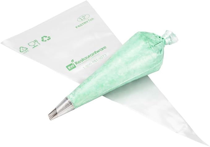 Restaurantware Pastry Tek 12.2 Inch Piping Bags 100 For Icing Pastry Bags - Disposable Food Grade Clear Plastic Decorating Bags Non Slip For Frosting Cupcakes Cakes And Pies