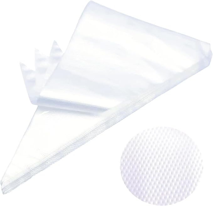 Large Piping Bags Disposable, 200 Pack 21 Inch Royal Icing Piping Bags, Thickened Clear Icing Piping Bags, Sac à pâtisserie jetable for Dessert, Cupcake, Pastry, Cake Decorating Supplies, XL