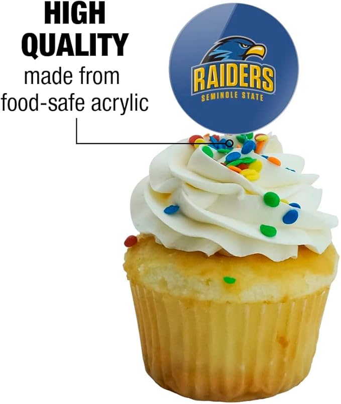 Seminole State College Primary Logo Cupcake Picks Toppers Decoration Set of 6