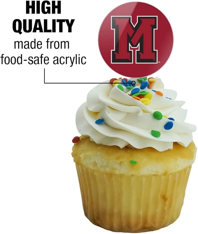 Mansfield University Primary Logo Cupcake Picks Toppers Decoration Set of 6