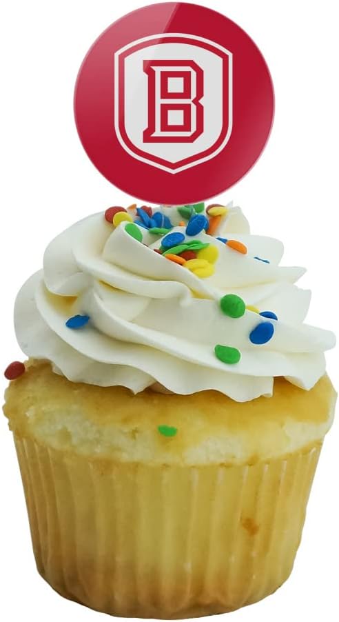 Bradley University Primary Logo Cupcake Picks Toppers Decoration Set of 6