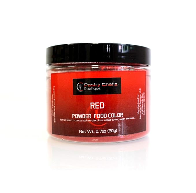 Pastry Chef's Boutique Fat Soluble Powder Food Color - - 0.7 oz. - Red