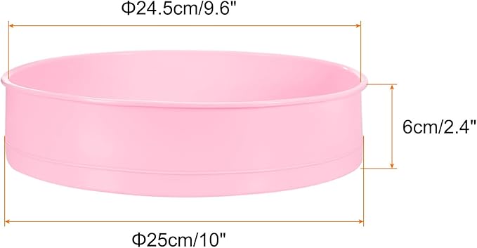 HARFINGTON 3 Pcs Round Cake Pans 10" Nonstick Quick Release Silicone Cake Mould Bakeware Tools for Baking Cupcakes Bread Pizza, Pink