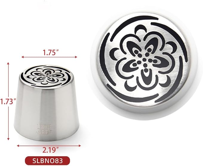 Extra Large Russian Piping Tips for Marshmallows Stainless Steel Flower Frosting Nozzles many styles Cake Decorating Baking tool for Buttercream, Cupcakes Cookies(SL83)