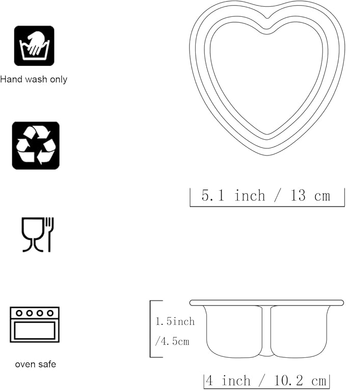 4 × 2 Inch heart cake pans,Set of 6, Aluminum Heart Cake Mold,Small Cake Pans , Heat Resistant Baking Cake Tins for Wedding, Party, Family Occasions, Chocolate. (4 × 2 Inch heart cake pan,Set of 6)