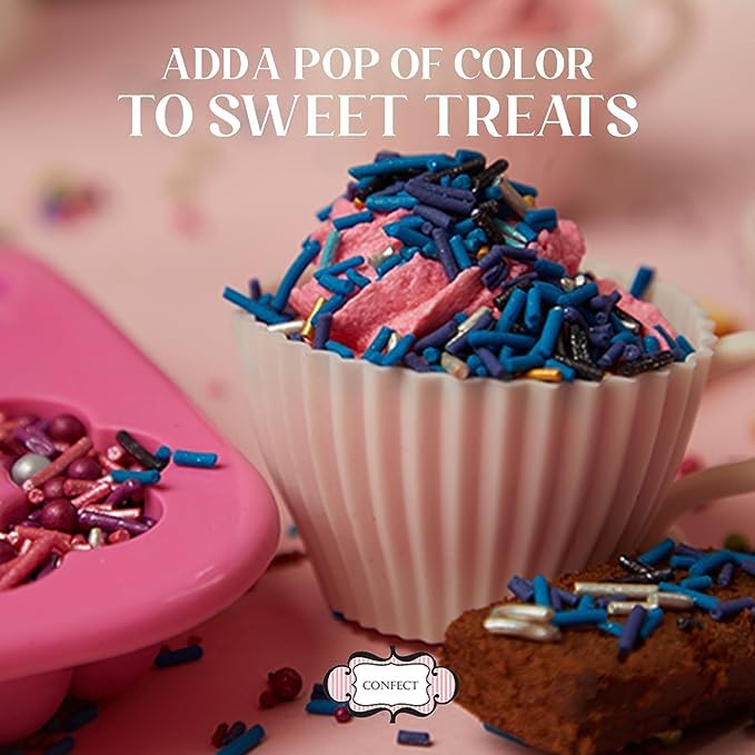 Confect Sprinkles for Christmas Cakes & Cupcakes Decoration | Birthday Sprinkles | Assorted Pack of 5 Wedding Glamour Pearl Sprinkles | Mix Dragees, Jimmies & Sparkling Sugar | Vegan, Gluten-Free, Soy-Free, Dairy-Free, Palm Oil-Free- 5 Oz