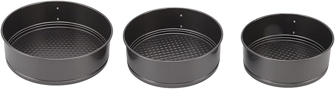 JTLB 3Pcs Cake Pan Set Prevent Sticking Round Springform Pan with Removable Bottom Baking Tool for Cheesecake Pizza Bread (20/22/24)
