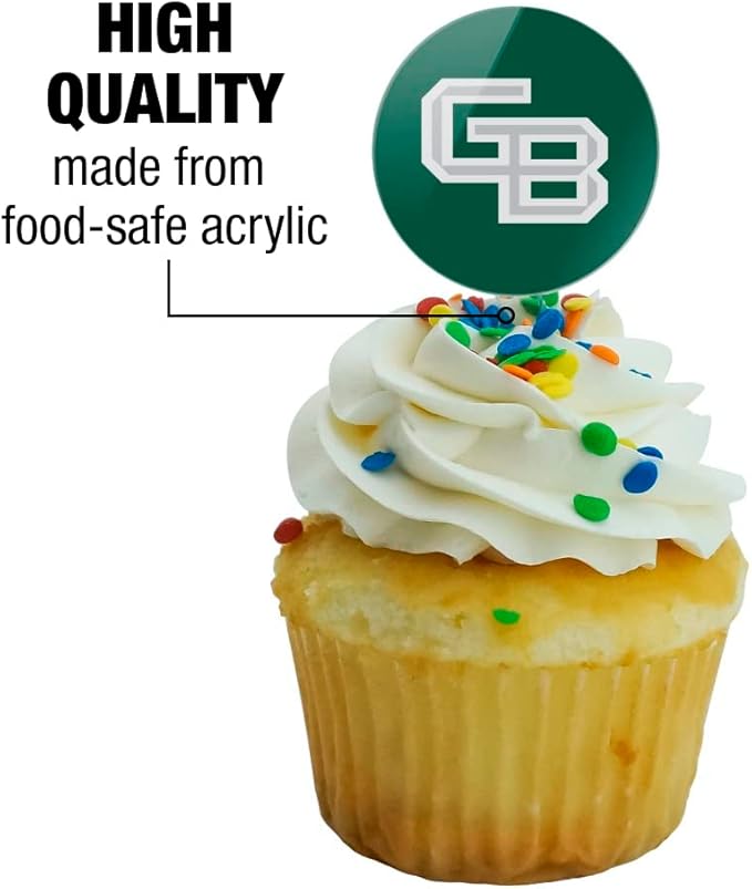 University of Wisconsin - Green Bay Primary Logo Cupcake Picks Toppers Decoration Set of 6