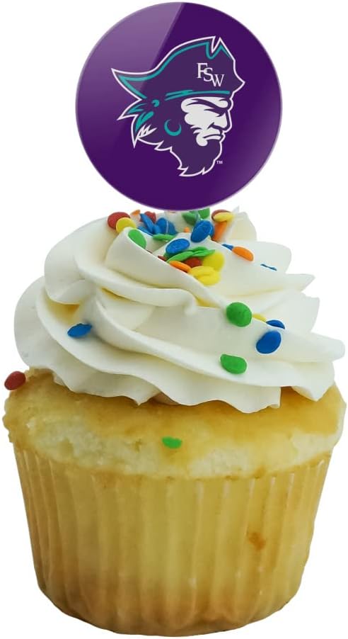 Florida Southwestern State College Primary Logo Cupcake Picks Toppers Decoration Set of 6