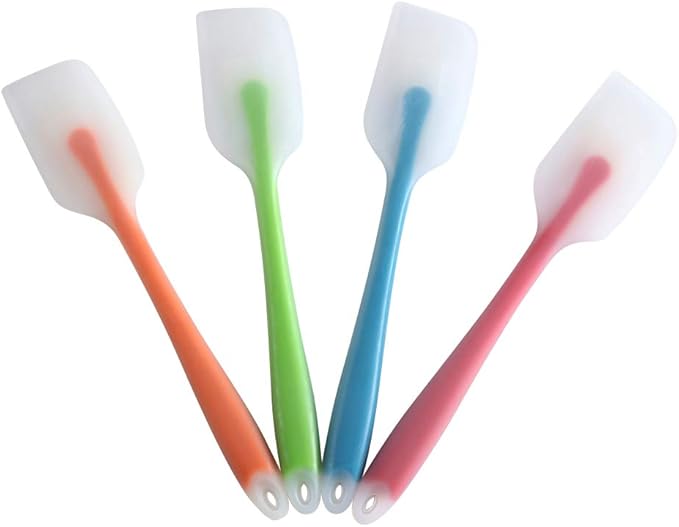 Silicone Spatula Set of 4 - Heat Resistant Flexible Spatula 450F with Stainless Steel Core - Food Grade Premium Good Grip Kitchen Utensils - Seamless, Heavy Duty, BPA Free, Dishwasher Safe
