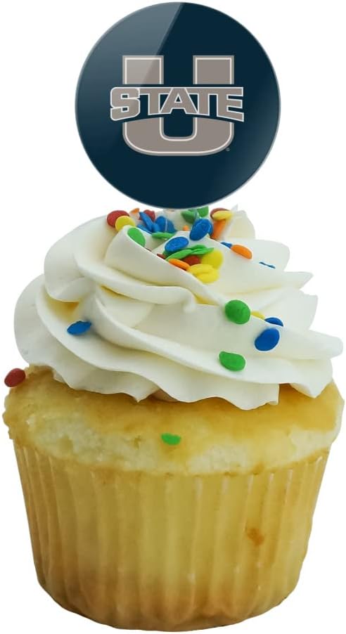 Utah State University Primary Logo Cupcake Picks Toppers Decoration Set of 6