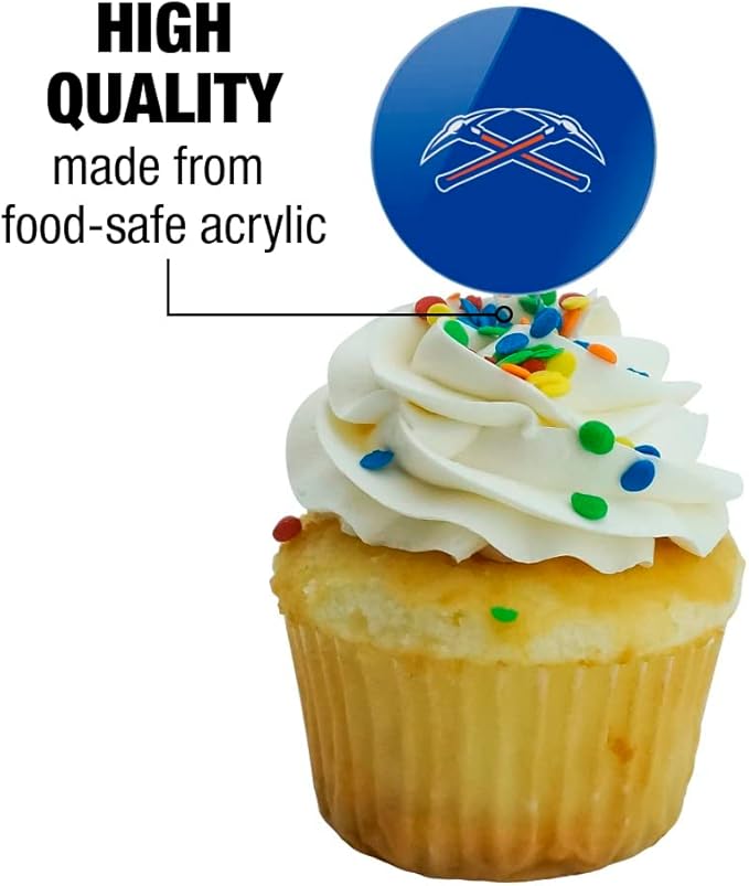 University of Wisconsin - Platteville Primary Logo Cupcake Picks Toppers Decoration Set of 6