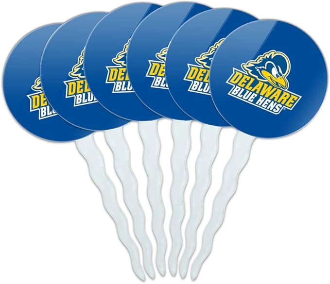 Delaware Primary Logo Cupcake Picks Toppers Decoration Set of 6