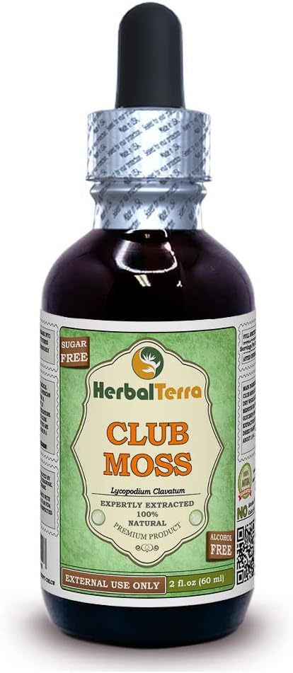 Club Moss (Lycopodium Clavatum) Glycerite, Dried Whole Herb Alcohol-Free Liquid Extract 2 oz