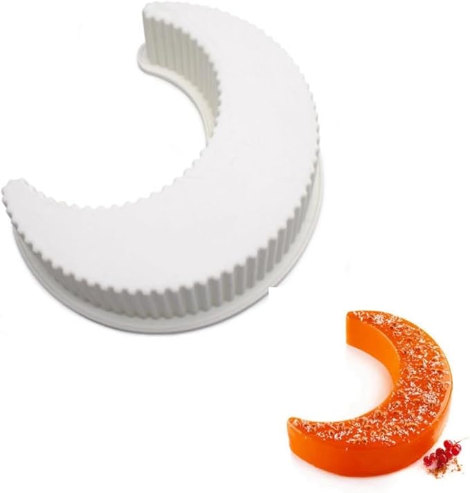 mostsom Silicone Moon Shape Pan Silicone Cupcake Pan Nonstick Silicone Molds Great for Making Muffin Cakes,Bread, Tart Baking Accessory (Moon A_10X2.2 inch)