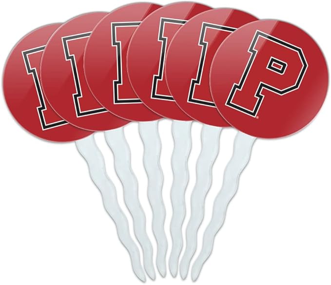 Pacific University Primary Logo Cupcake Picks Toppers Decoration Set of 6