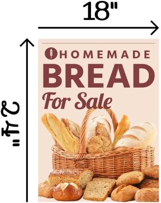 Homemade Bread For Sale | Full Color Window Display Signs | 18"W x 24"H