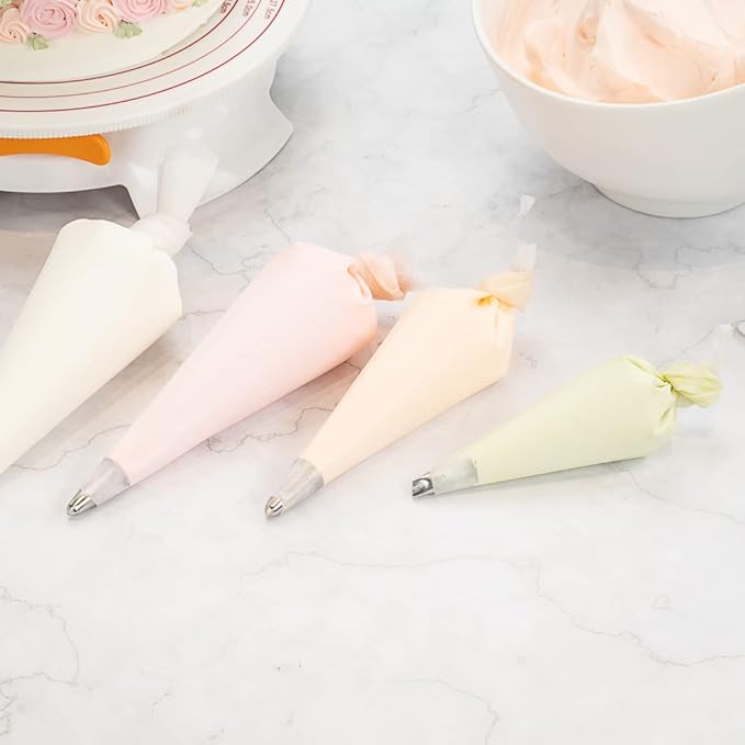 Restaurantware Pastry Tek 10.2 x 6.3 Inch Piping Bags 2 Reusable Icing Bags - Durable White Silicone Pastry Bags Anti Burst Decorate Cakes Cupcakes Macarons Or Cookies