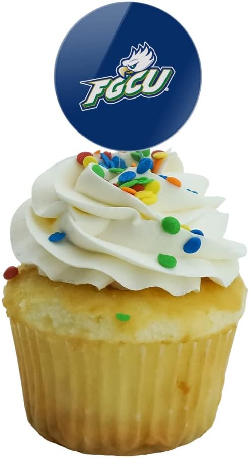 Florida Gulf Coast Primary Logo Cupcake Picks Toppers Decoration Set of 6