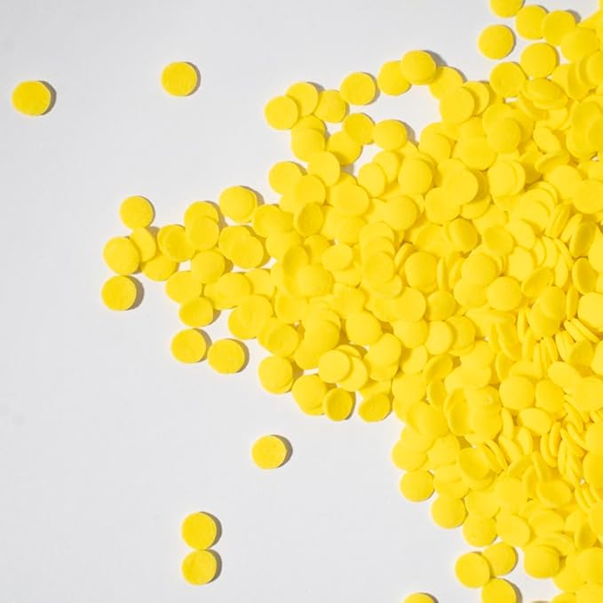 NIPEOR Rainbow Sprinkles Yellow Confetti Sprinkles 3.53oz/100gEdible Sprinkle Topping Confetti Sprinkles, Round Sprinkles for Cake Decorating,, Cupcake, Candy Sprinkles, and Ice Cream Toppings (Rainbow Confetti Yellow)