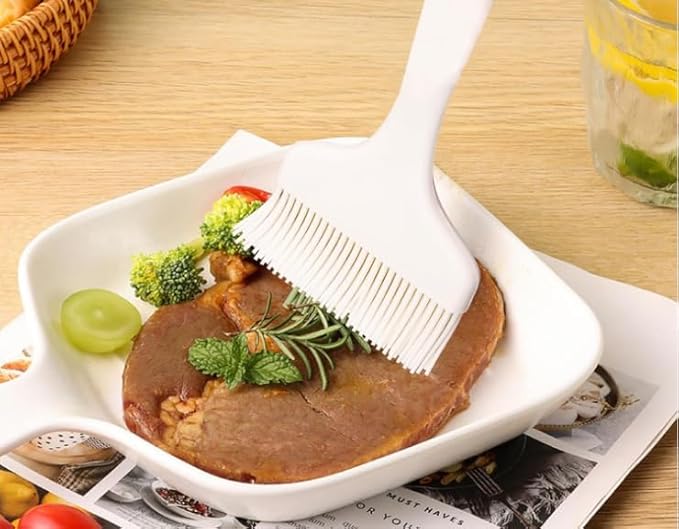 Extra Large Pastry Brush-Silicone Basting Brush for Cooking,Heat Resistant Food Brush for BBQ,Dishwasher Safe Grill Brush (White)