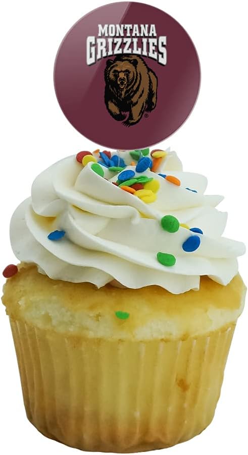 University of Montana Primary Logo Cupcake Picks Toppers Decoration Set of 6