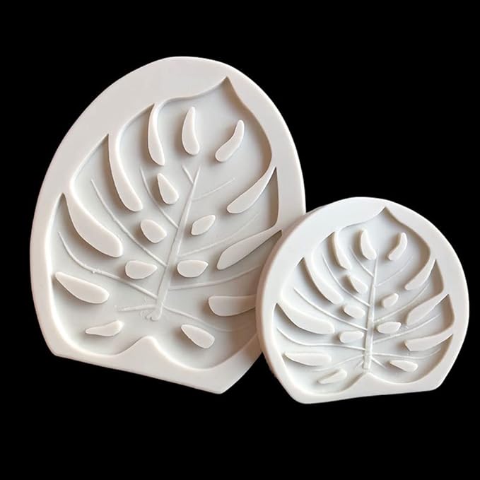 Leaf Silicone Mold Rose Flower Fondant Molds DIY Cake Decorating Tools Sugarcraft Candy Resin Clay Chocolate Gumpaste Moulds (2pcs(9 * 11cm,7.2 * 6.6cm))