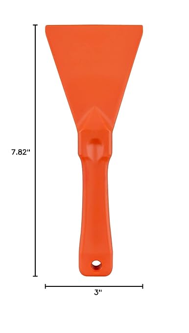 SPARTA Polypropylene Scraper Tool Food Safe Scraper for Removing Caked-On Residue in Commercial Kitchens, Plastic, 7.82 x 3 Inches, Orange
