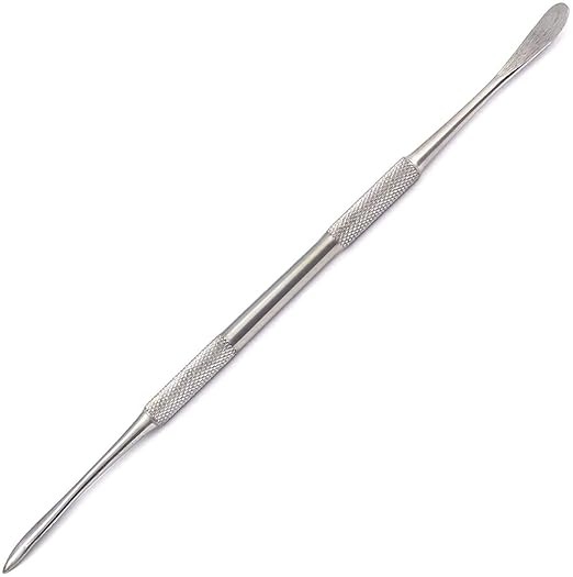 Stainless Steel Double-Sided Spear Point & Smoother Scoop Wax & Clay Sculpting Tool (Silver)