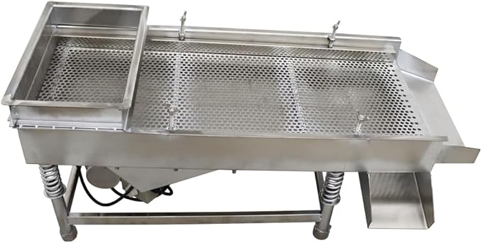 Electric Vibrating Sifter with 8mm Screen Straight Vibrating Sieve Shaker Stainless Steel Linear Sifter Machine Linear Shaker Single Motor 110v 80W