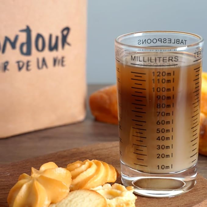 Measuring Cup 4 Ounce/120ML Shot Glass Liquid Heavy High Espresso Glass Cup (Black)