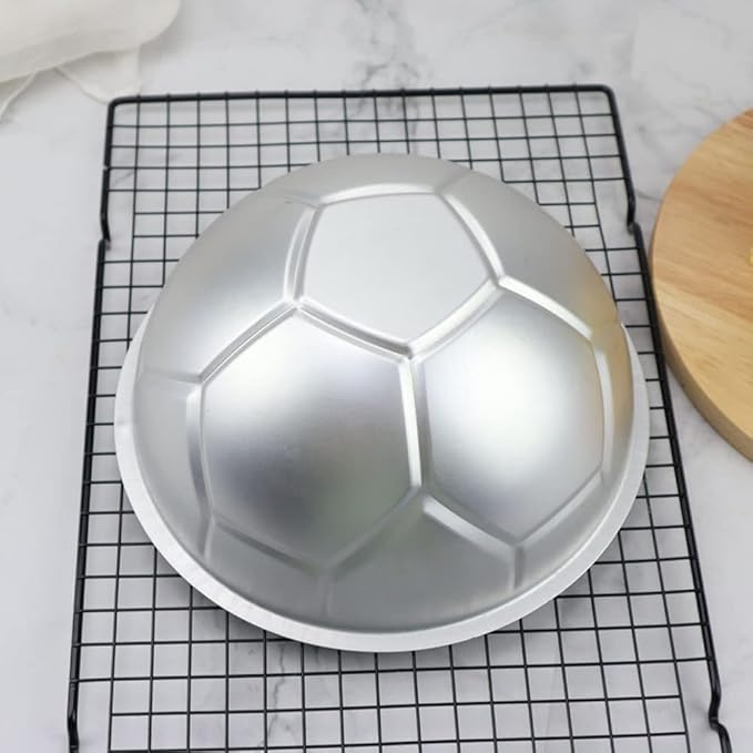 8 inches Football Cake Pan, Soccer Cake Pan, DIY 3D Birthday Pan, Aluminum Ball Cake Molds Nonstick Baking Tool