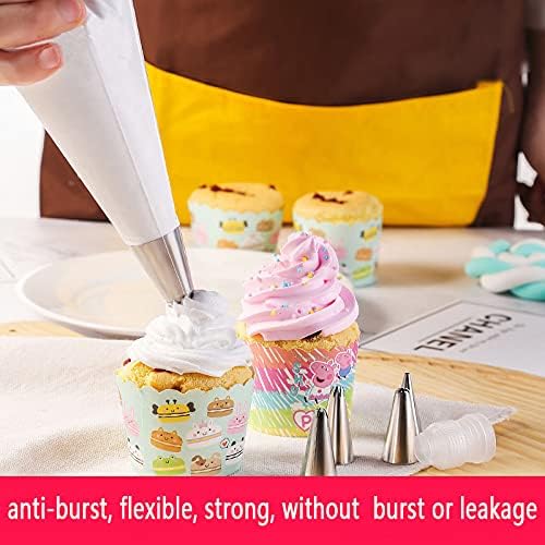 100 Pieces Piping Bags Disposable - Tipless Piping Bags | Pastry Bags | Icing Bags | Frosting Bags for Cake Cookies Baking Decorating