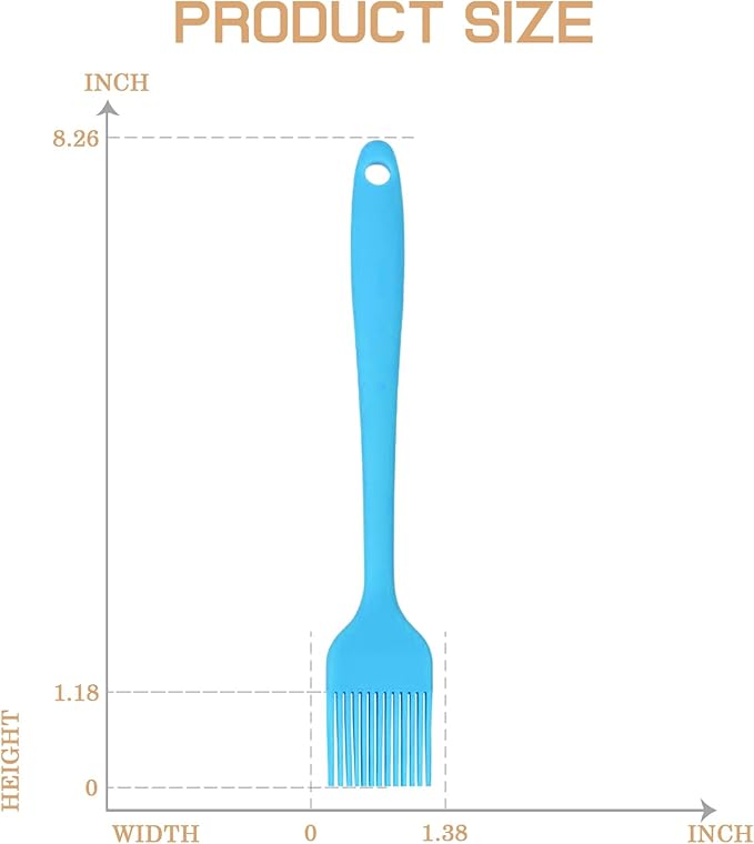 Silicone Basting Pastry Brush, Heat Resistant Food Brush Set for Cooking, One-Piece Design Oil Brush, Prefect of Baking, BBQ, Spreading Oil, Butter, Grilling and Marinade, Dishwasher Safe