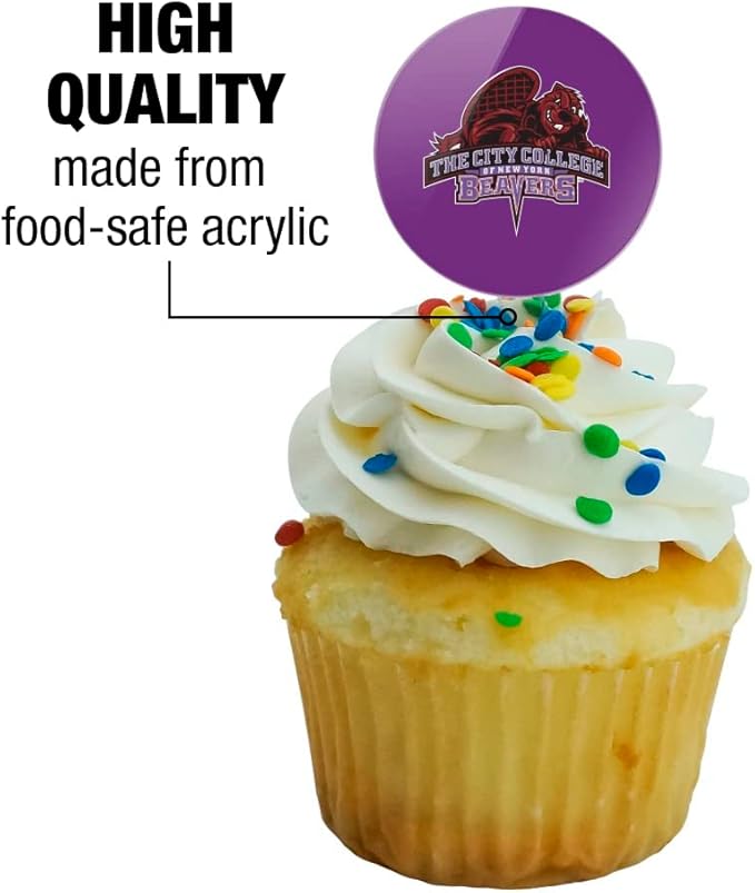 City College of New York Primary Logo Cupcake Picks Toppers Decoration Set of 6