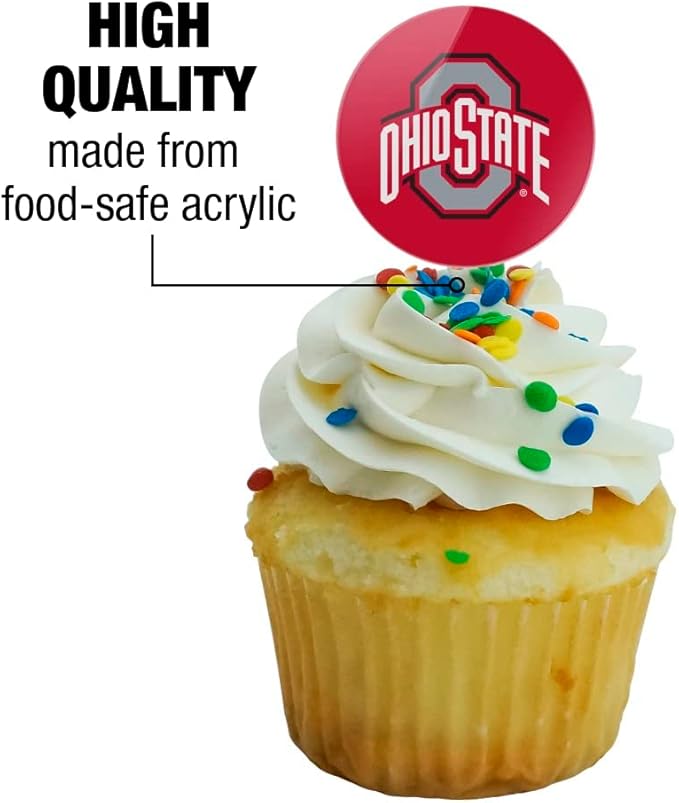 The Ohio State University Primary Logo Cupcake Picks Toppers Decoration Set of 6