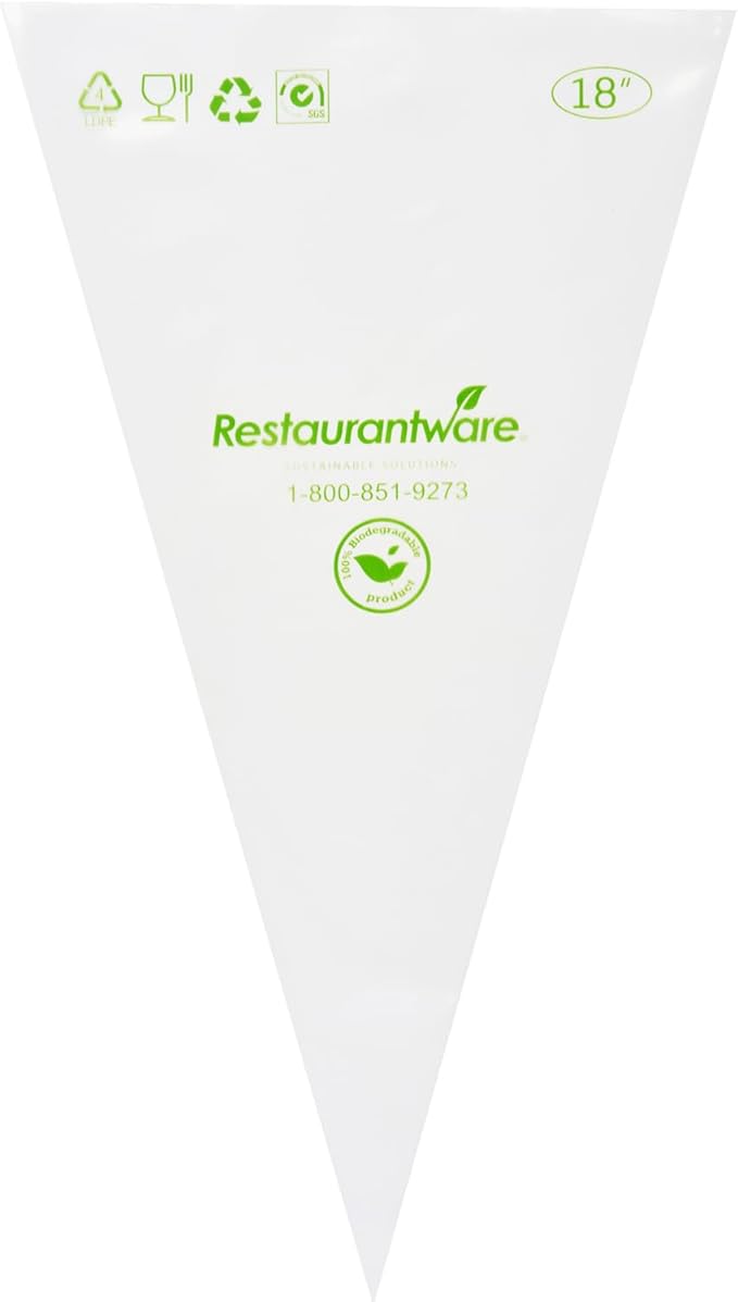 Restaurantware Pastry Tek 18 x 8.7 Inch Piping Bags 100 Disposable Pastry Bags - Sturdy No Slip Clear Plastic Baking Bags To Decorate Cakes For Parties Or Bakeries