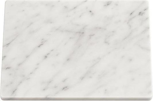 JEmarble Pastry Board 12x16 inch with Non-Slip Rubber Feets for Stability Perfect for Keep the Dough Cool and Chocolate Tempering(Premium Quality) White
