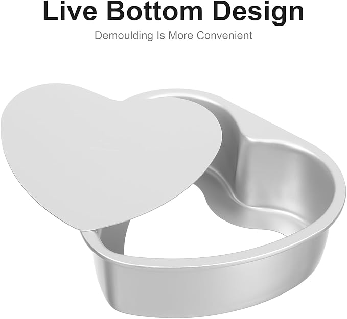Heart Shaped Cake Pan 6 Inch Aluminum Cake Tin Baking Cake Mould for Weddings Birthday Party, Heart-shaped Small Cake Pan for 1-2 Servings