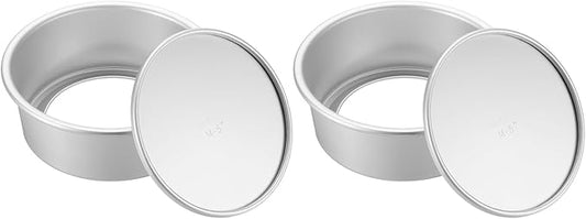 HARFINGTON 2Pcs Round Cake Pan with Removable Loose Bottom 5" Small Cheesecake Pan Anodized Aluminum Nonstick Baking Pan for Wedding Birthdays Party Event