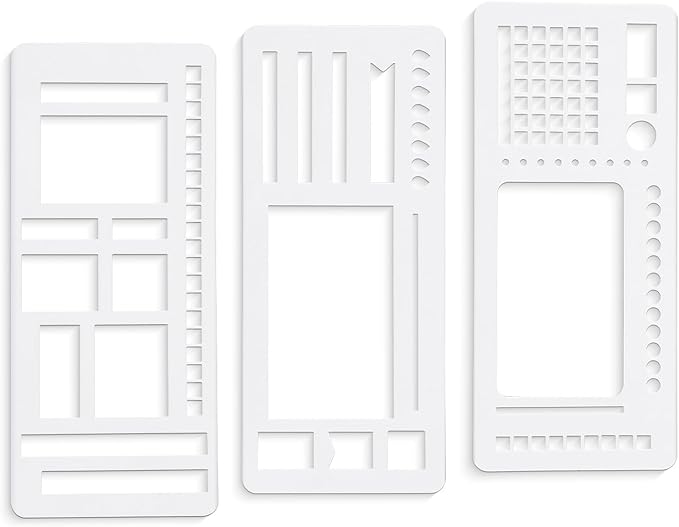 Handmade Flexible Record Template, Set of Templates for Diary Planning, 3-Pack Stencils Drafting Tools, for Diaries, Scrapbooks, DIY Handicrafts (B)