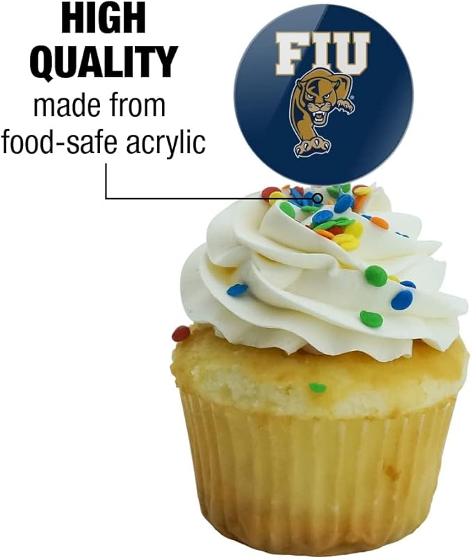 Florida International University Primary Logo Cupcake Picks Toppers Decoration Set of 6
