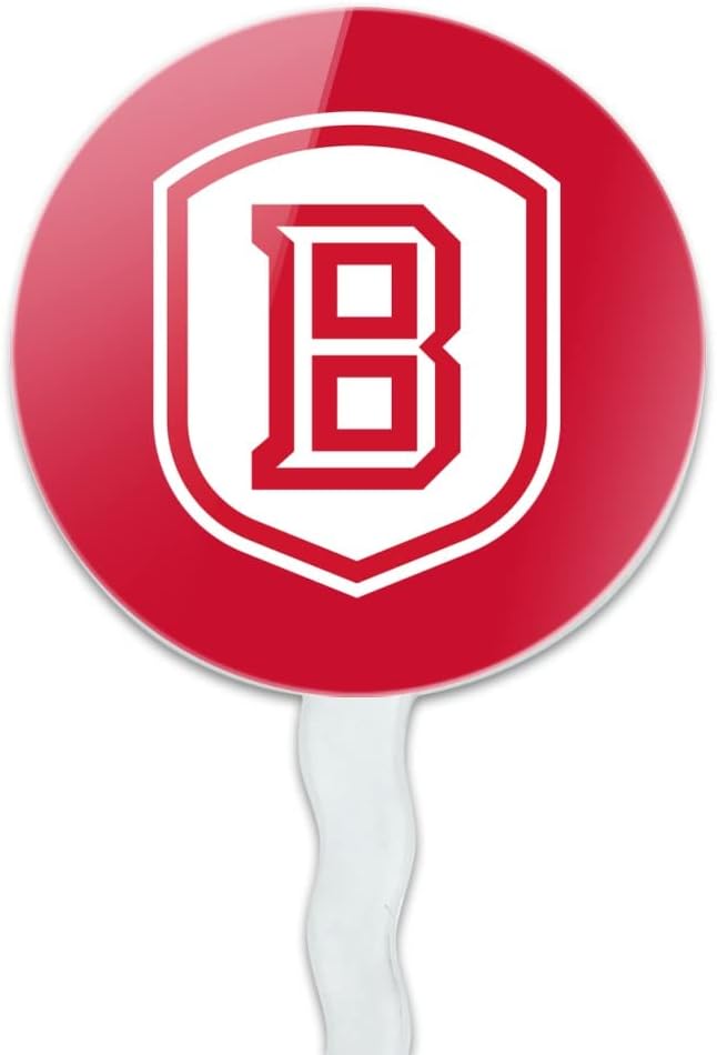 Bradley University Primary Logo Cupcake Picks Toppers Decoration Set of 6