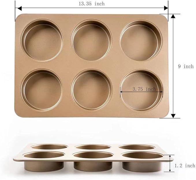 Hamburger Bun Pan Deep Dish Cookie Pan, Nonstick Hamburger Bread Forms 4 Inch Cake Pan Mini Round Disc Pan for Baking Burger Buns English Muffin Whoopie Pies Muffin Top