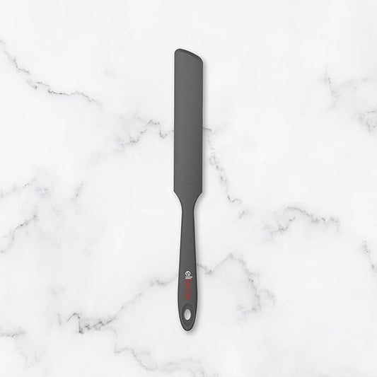 Elihome Skinny Silicone Jar Spatula Spreader, BPA Free,Heat-Resistant Scraper, 10in Long Narrow Stirring Stick, Seamless Flexible Peanut Butter Spreader for Scraping Icing and Jam (Dark Grey)