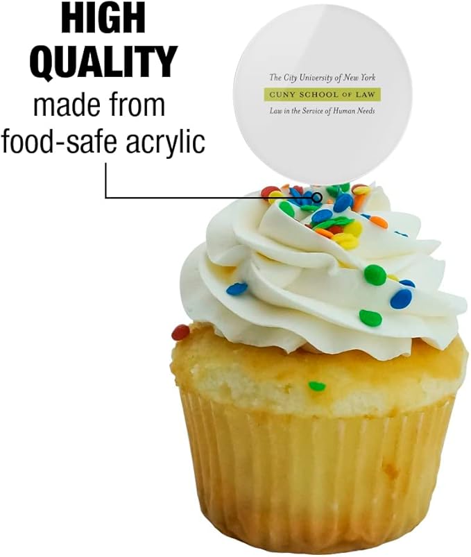 CUNY School of Law Primary Logo Cupcake Picks Toppers Decoration Set of 6