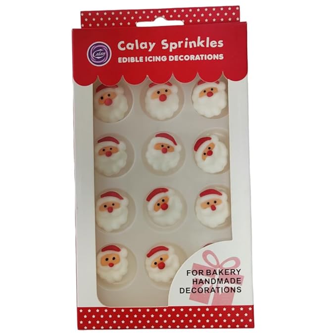 Edible Candy Santa Claus Christmas Dessert Sprinkles Party Cookie DIY Cake Cupcake Topper Icing Frosting Decoration Christmas Supplies