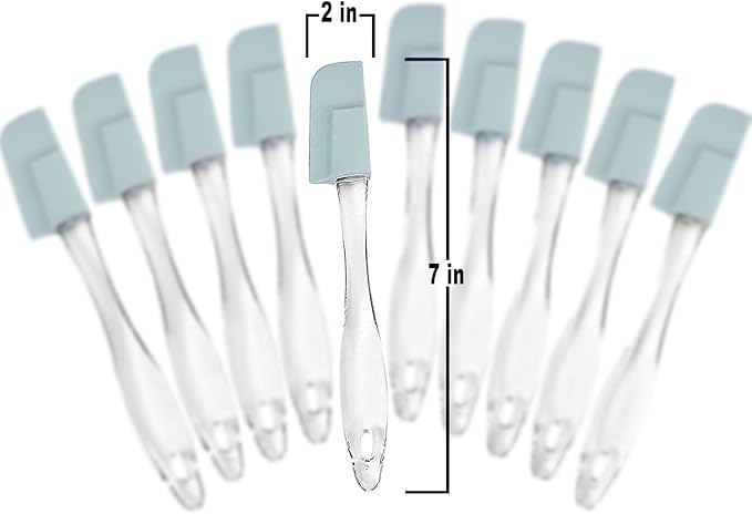 Mini Spatulas Set - 10 Piece Heat Resistant Silicone Spatula - Pro-Grade Multipurpose Kitchen Tool for Baking, Cooking, Mixing, and More - Non-Stick, Dishwasher Safe Bright and Small Spatula - Gray