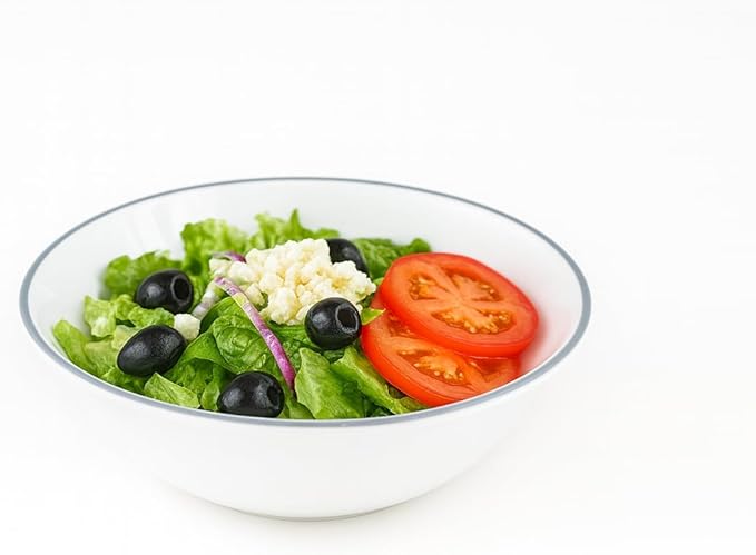 Chip Resistant 1qt (0.95L) Rimmed Bowl Lighth Gray, 4-Pack